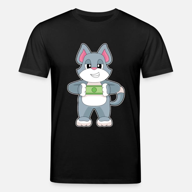 Cat Banknote - Stanley/Stella CREATOR Unisex Organic T-Shirt - black
