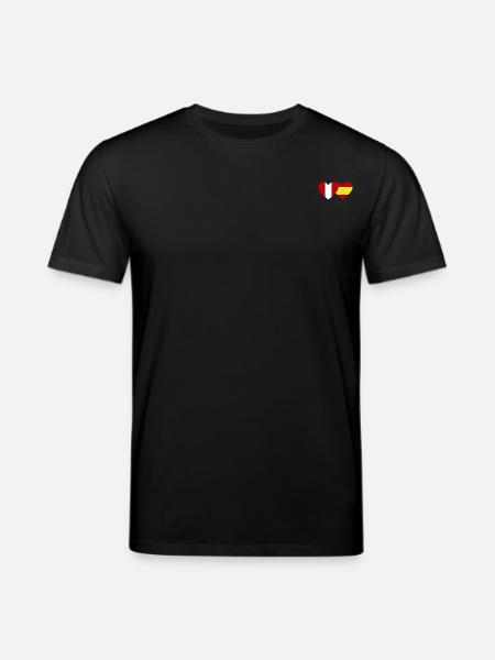 Peru Spanien Flagge Herz - Stanley/Stella Unisex Bio-T-Shirt CREATOR  - Schwarz