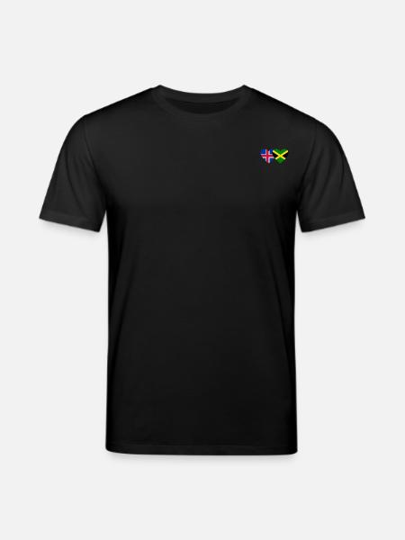 Iceland Jamaica Flag Heart - Stanley/Stella CREATOR Unisex Organic T-Shirt - black