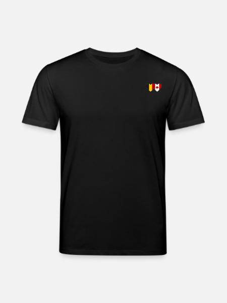 Belgium Canada Flag Heart - Stanley/Stella CREATOR Unisex Organic T-Shirt - black