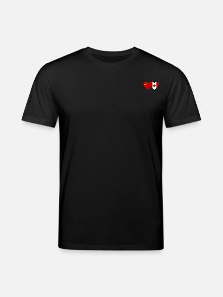China Canada Flag Heart - Stanley/Stella CREATOR Unisex Organic T-Shirt - black