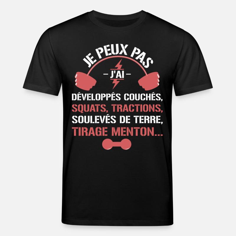 Musculation - Je peux pas - T-shirt bio CREATOR Stanley/Stella Unisexe - noir