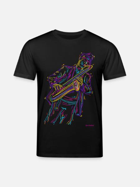 Jazz Sax - Stanley/Stella CREATOR Unisex Organic T-Shirt - black
