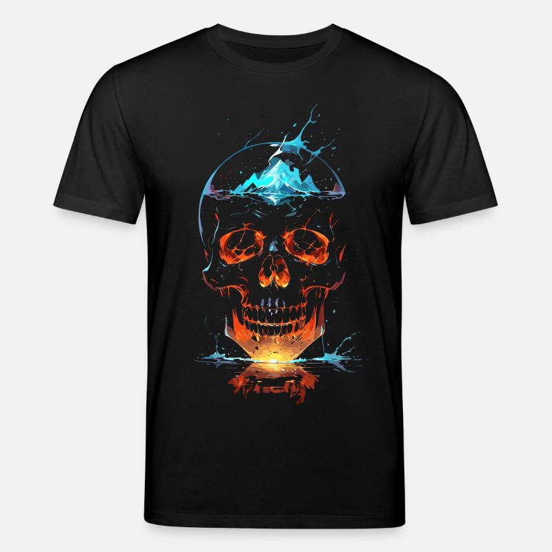 Crâne de Feu et Glace Éclatant - T-shirt bio CREATOR Stanley/Stella Unisexe - noir