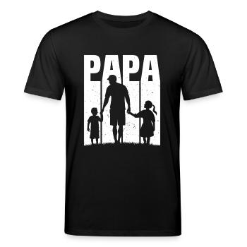 Vater und Tochter Vater und Sohn - Stanley/Stella Unisex Bio-T-Shirt CREATOR  - Schwarz - Vorne - Alina (178cm) & Michal (187cm)