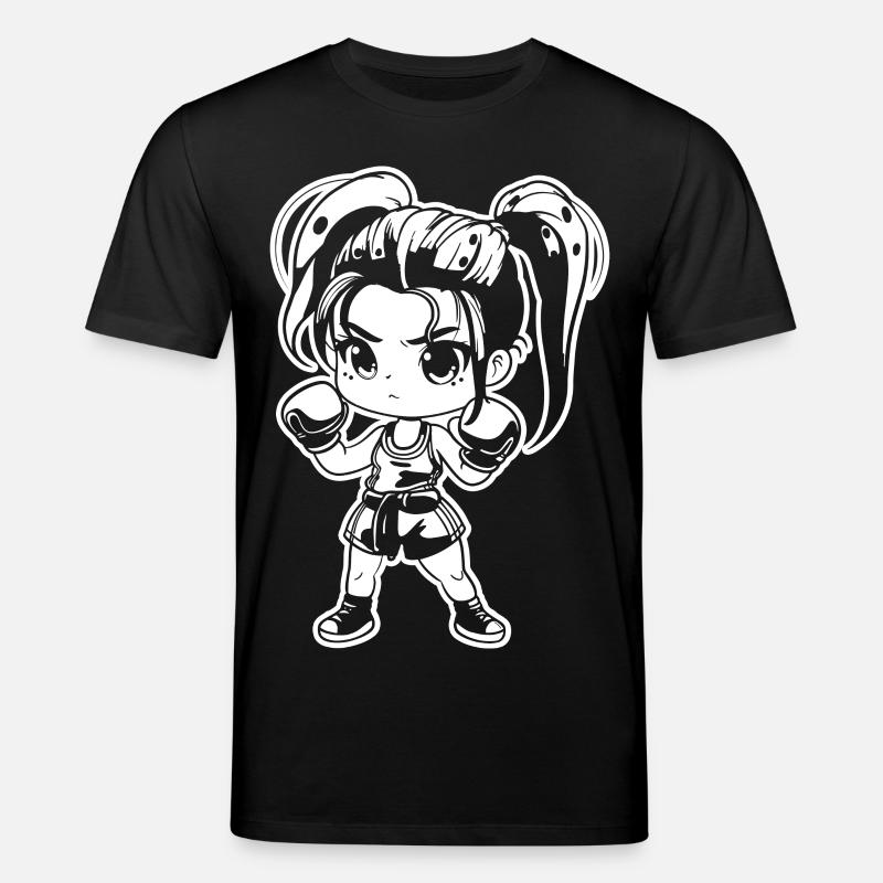 Kickboxerin Manga Stil - Stanley/Stella Unisex Bio-T-Shirt CREATOR - Schwarz