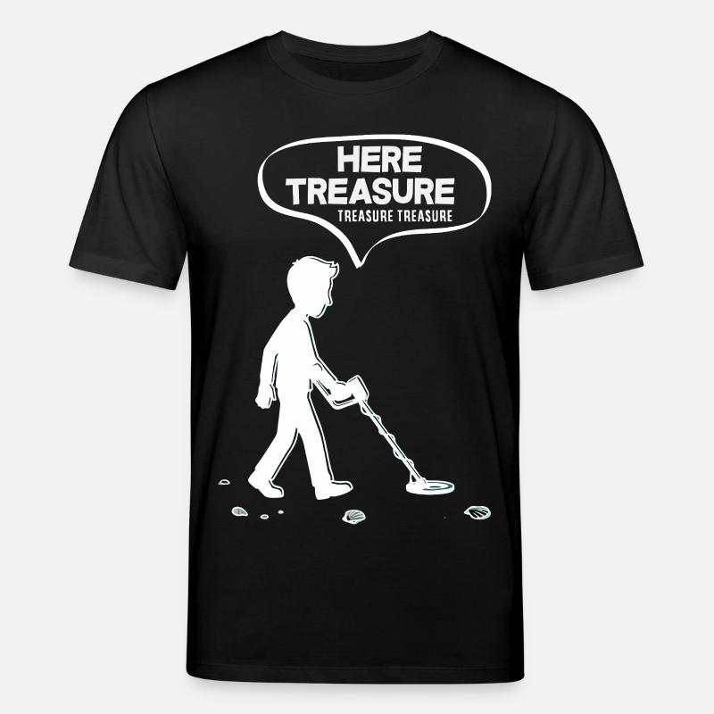 Hier Schatz Schatz Lustiger Sondengänger - Stanley/Stella Unisex Bio-T-Shirt CREATOR  - Schwarz
