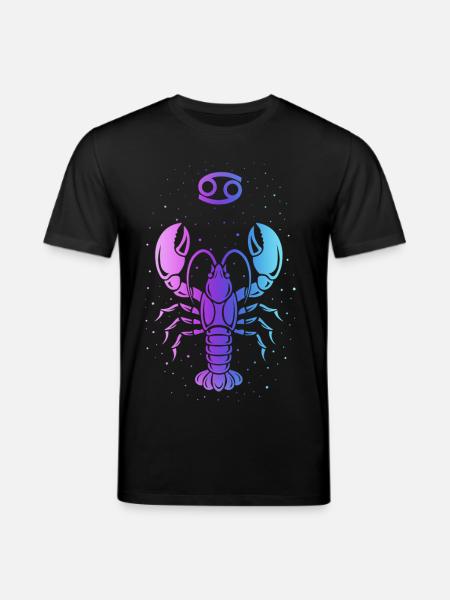 Kristallkrebs mit Sternmotiv - Stanley/Stella Unisex Bio-T-Shirt CREATOR - Schwarz
