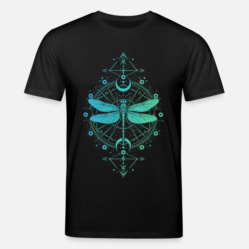 Astronomie - Libelle Mandala Türkisblau - Stanley/Stella Unisex Bio-T-Shirt CREATOR - Schwarz