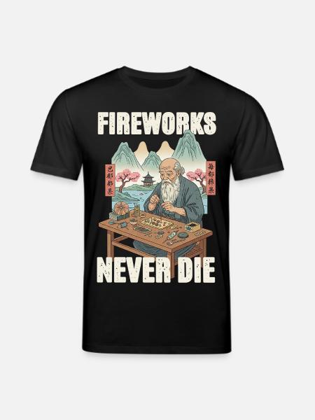 Fireworks Never Die - Stanley/Stella CREATOR Unisex Organic T-Shirt - black