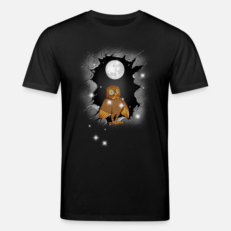 Eule Eulen Mond - Stanley/Stella Unisex Bio-T-Shirt CREATOR - Schwarz