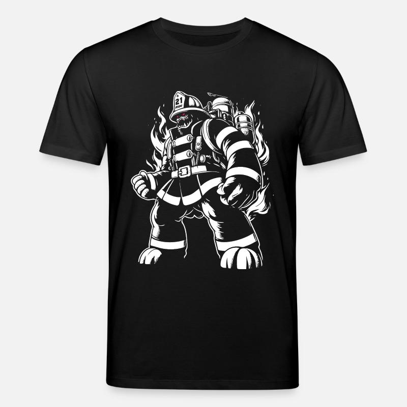 Monster Feuerwehrmann - Stanley/Stella Unisex Bio-T-Shirt CREATOR - Schwarz