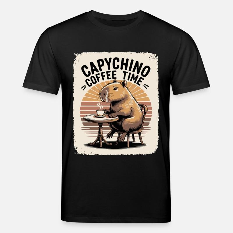 Capychino Kaffee Zeit - Stanley/Stella Unisex Bio-T-Shirt CREATOR - Schwarz