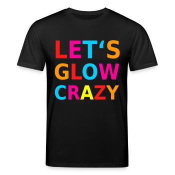 Let‘s Glow Crazy Retro Neon Party Schwarzlicht - Stanley/Stella Unisex Bio-T-Shirt CREATOR  - Schwarz - Vorne - Alina (178cm) & Michal (187cm)