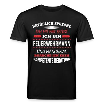 FEUERWEHRMANN - Stanley/Stella Unisex Bio-T-Shirt CREATOR  - Schwarz - Vorne - Alina (178cm) & Michal (187cm)