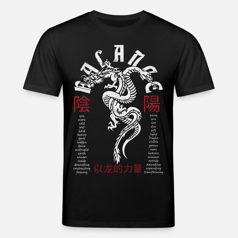 Dragon et serpent chinois - T-shirt bio CREATOR Stanley/Stella Unisexe - noir