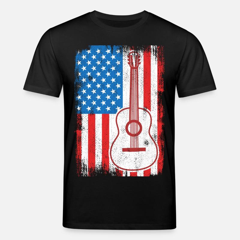 Guitariste de U.S. Flag - T-shirt bio CREATOR Stanley/Stella Unisexe - noir