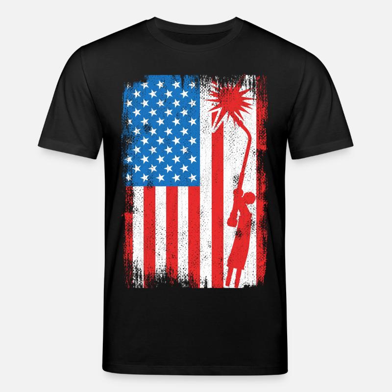 Drapeau de soudage des États-Unis - T-shirt bio CREATOR Stanley/Stella Unisexe - noir