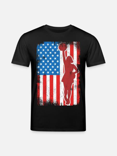 USA Patriotic Cheerleader - Stanley/Stella CREATOR Unisex Organic T-Shirt - black