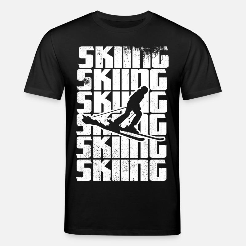 Lustiger Skifahrer - Stanley/Stella Unisex Bio-T-Shirt CREATOR  - Schwarz