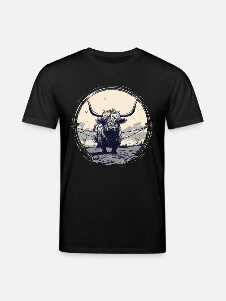 Scottish Highland cattle - Stanley/Stella CREATOR Unisex Organic T-Shirt - black