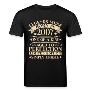 18. Geburtstag Vintage 2007 Jahrgang - Stanley/Stella Unisex Bio-T-Shirt CREATOR  - Schwarz - Vorne - Alina (178cm) & Michal (187cm)
