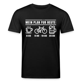 Mein Plan für Heute Bike - Stanley/Stella Unisex Bio-T-Shirt CREATOR  - Schwarz - Vorne - Alina (178cm) & Michal (187cm)