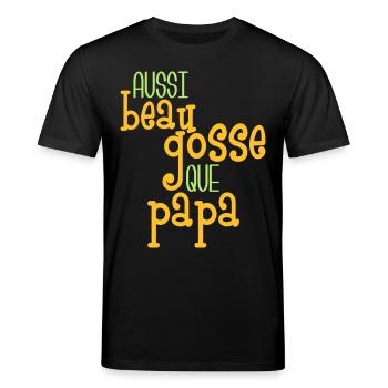 Aussi beau gosse que papa - Stanley/Stella CREATOR Unisex Organic T-Shirt - black - Front - Alina (178cm) & Michal (187cm)