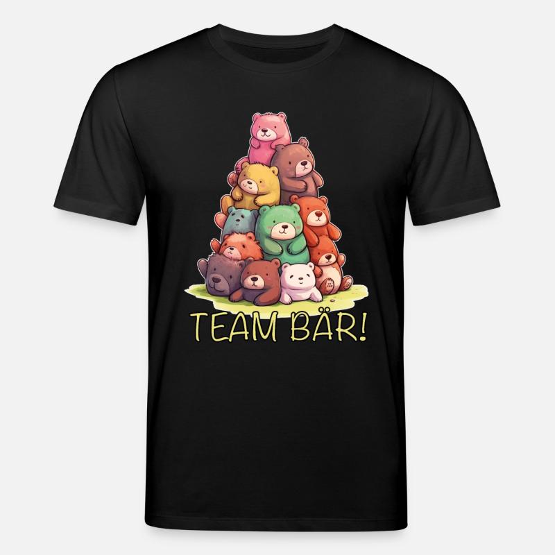 Team Bär Teddybär - Stanley/Stella Unisex Bio-T-Shirt CREATOR  - Schwarz