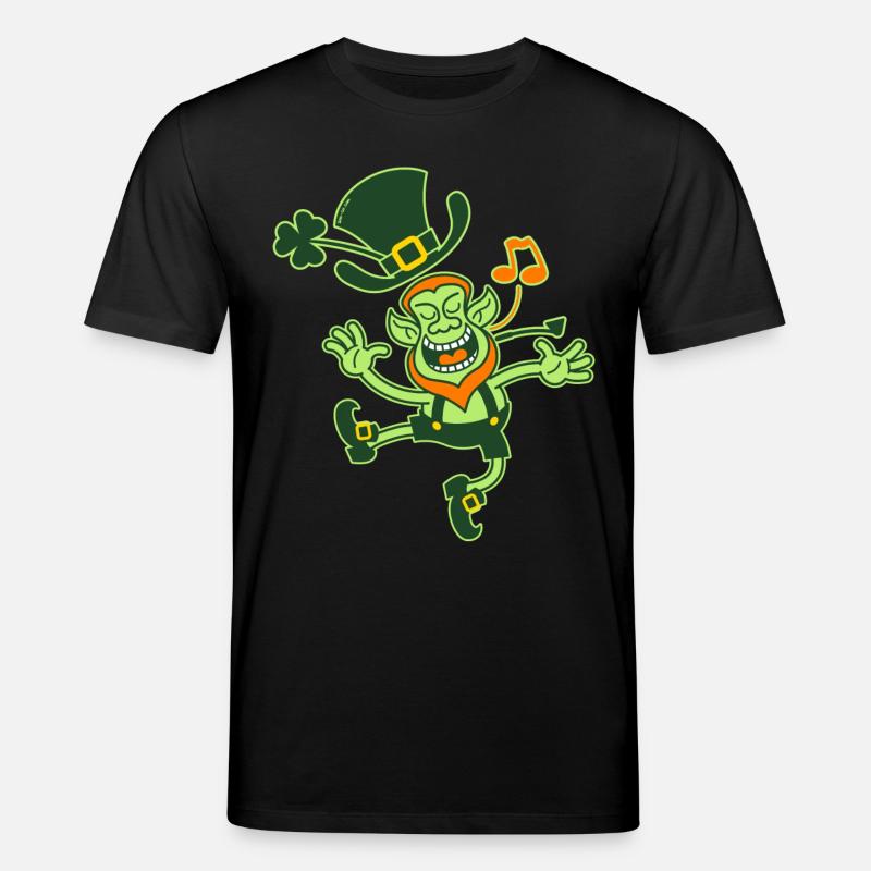 Leprechaun Dancing and Singing - Stanley/Stella CREATOR Unisex Organic T-Shirt - black