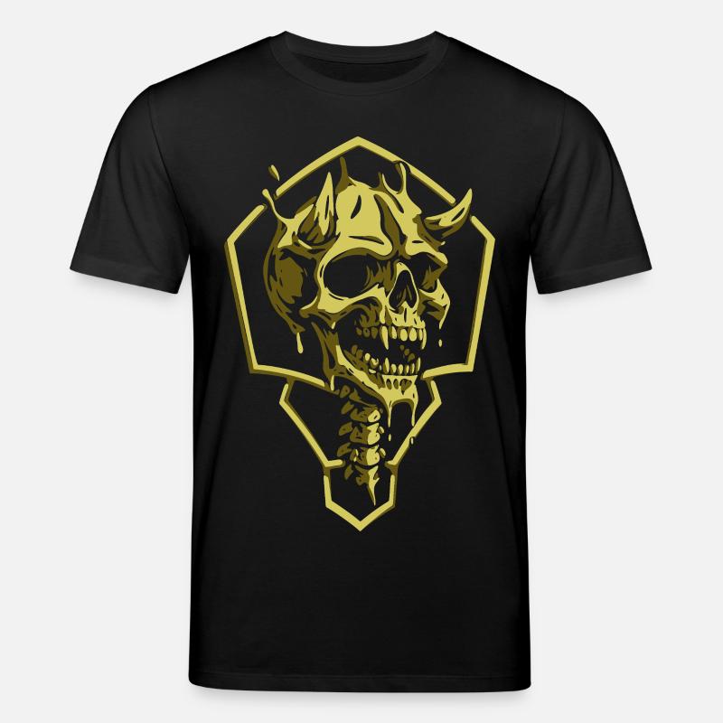 Goldener geometrischer Schädel - Stanley/Stella Unisex Bio-T-Shirt CREATOR  - Schwarz