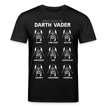 Star Wars Die Vielen Gesichter Von Darth Vader  - Stanley/Stella Unisex Bio-T-Shirt CREATOR  - Schwarz - Vorne - Alina (178cm) & Michal (187cm)