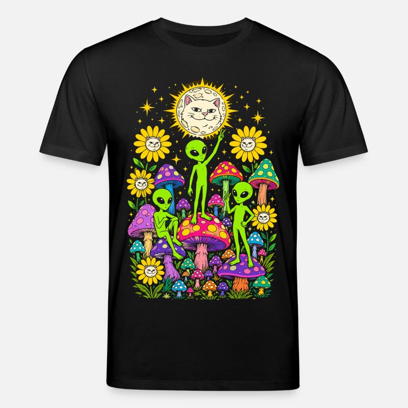 Aliens et Champignons Arcenciel - T-shirt bio CREATOR Stanley/Stella Unisexe - noir
