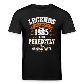 40. Geburtstag Original August Jahrgang 1985 - Stanley/Stella Unisex Bio-T-Shirt CREATOR  - Schwarz - Vorne - Alina (178cm) & Michal (187cm)