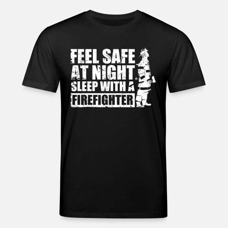 Safe With Firefighter - T-shirt bio CREATOR Stanley/Stella Unisexe - noir