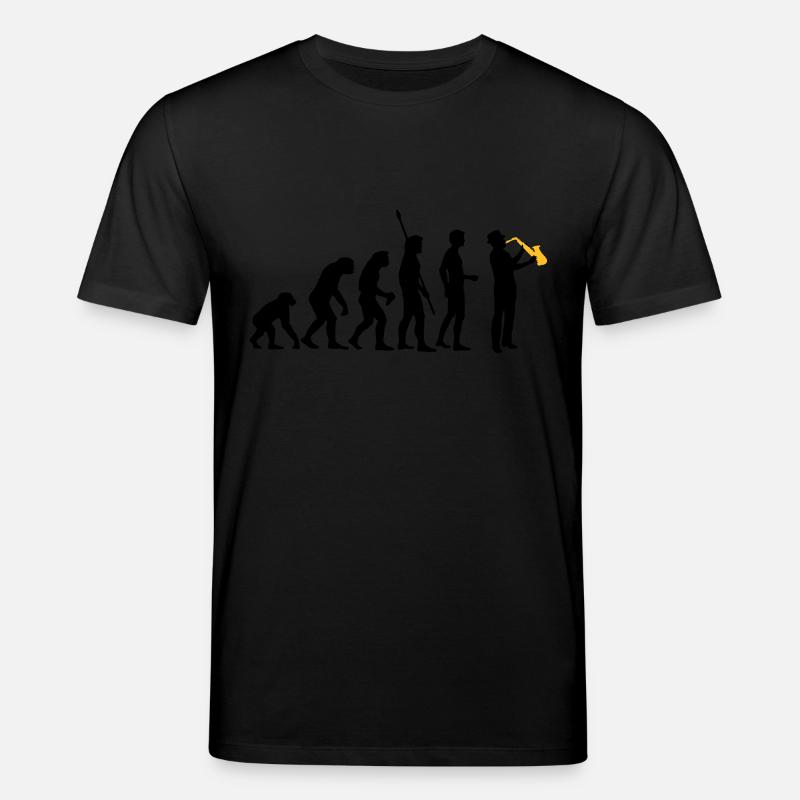 evolution_saxophon_a_2 - Stanley/Stella CREATOR Unisex Organic T-Shirt - black