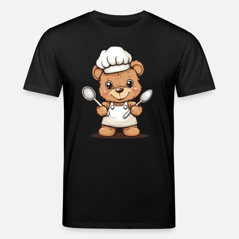 Kochbär mit Löffeln - Stanley/Stella Unisex Bio-T-Shirt CREATOR  - Schwarz
