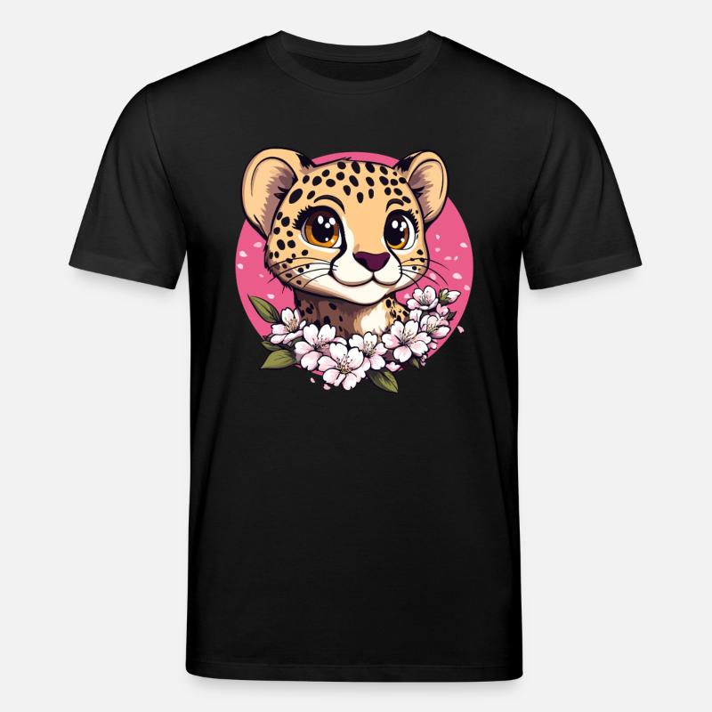 Gepard mit Kirschblüten - Stanley/Stella Unisex Bio-T-Shirt CREATOR  - Schwarz