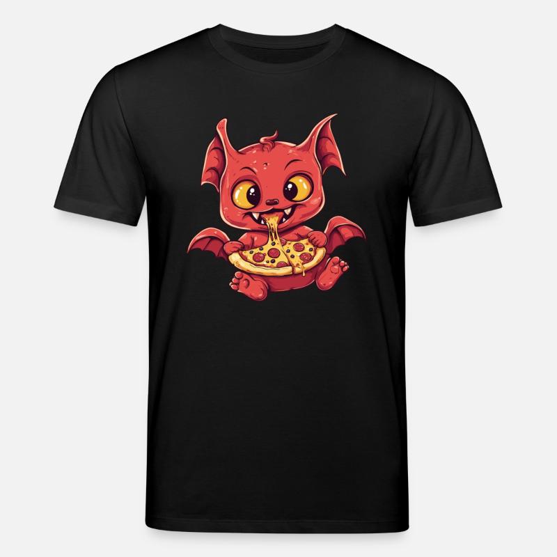 Devil with pizza - Stanley/Stella CREATOR Unisex Organic T-Shirt - black