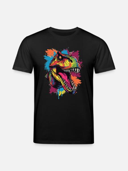 Bunter T-Rex Kopf - Stanley/Stella Unisex Bio-T-Shirt CREATOR - Schwarz