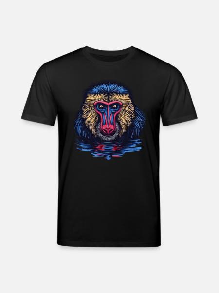 Mandrill Affe im Spiegel - Stanley/Stella Unisex Bio-T-Shirt CREATOR - Schwarz