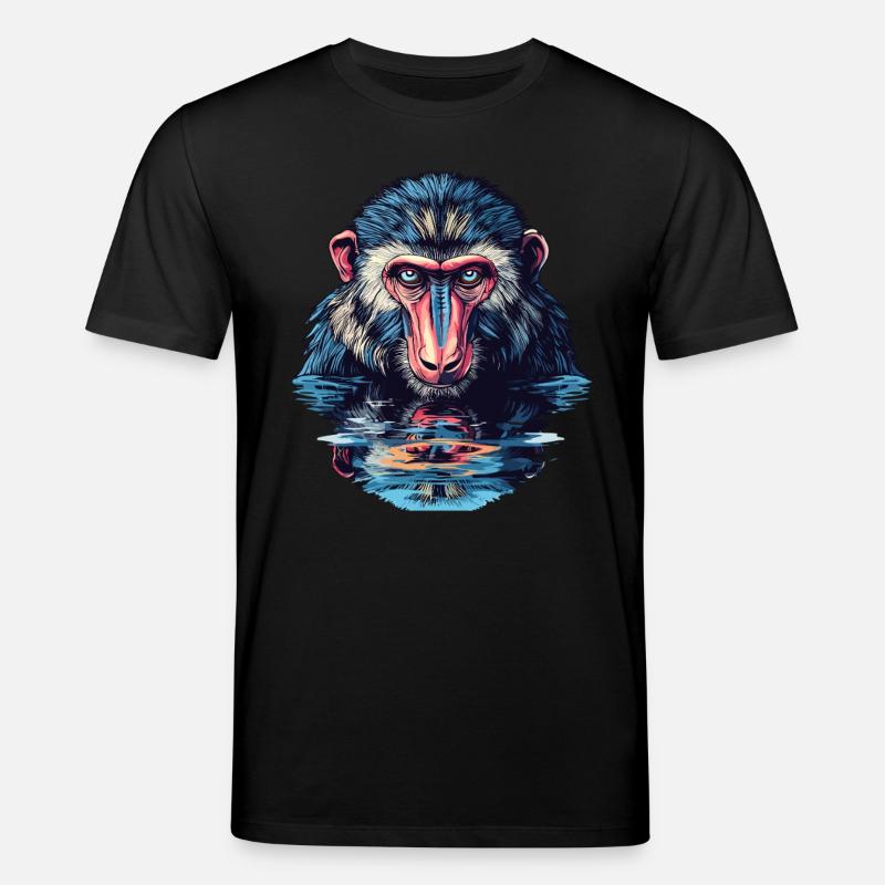 Mandrill im Wasserblick - Stanley/Stella Unisex Bio-T-Shirt CREATOR  - Schwarz