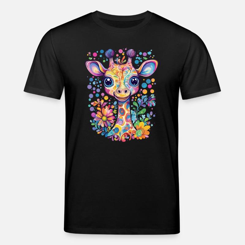 Bunte Giraffe Träume - Stanley/Stella Unisex Bio-T-Shirt CREATOR  - Schwarz