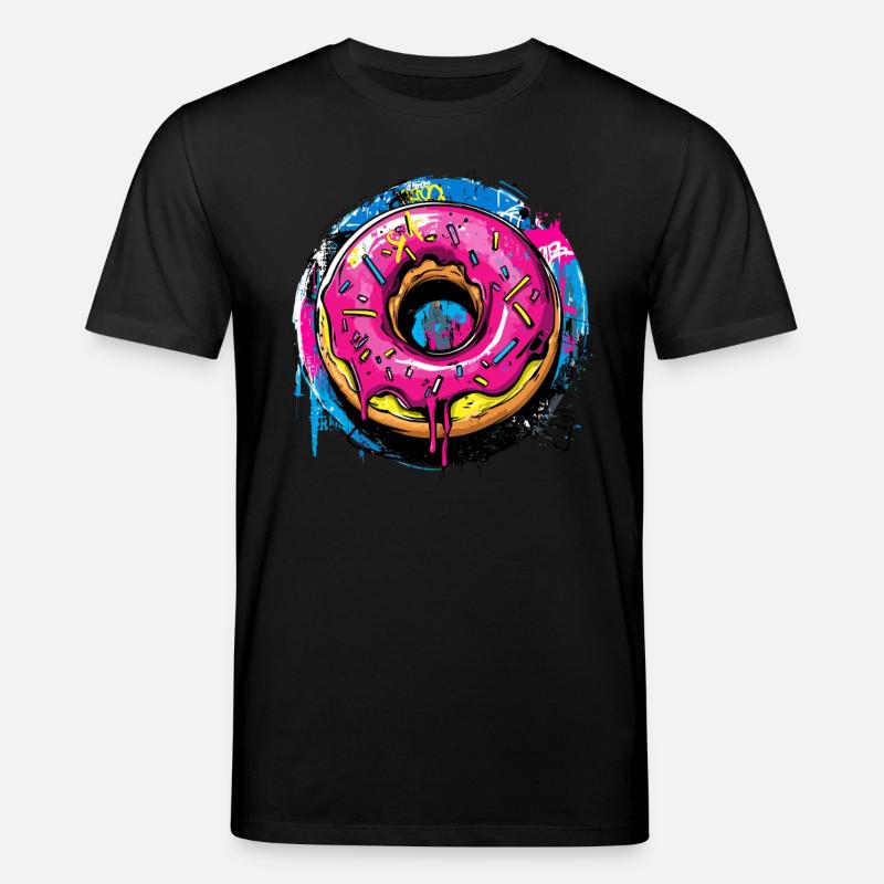 Donut im Graffiti Stil - Stanley/Stella Unisex Bio-T-Shirt CREATOR  - Schwarz