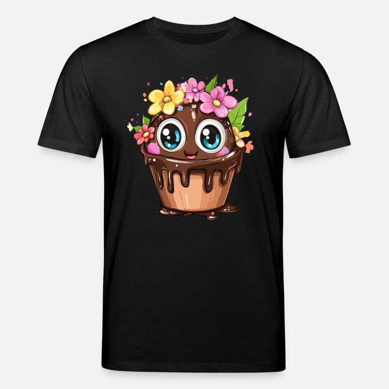 Cupcake mit Blumen - Stanley/Stella Unisex Bio-T-Shirt CREATOR  - Schwarz