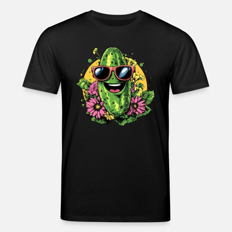 Coole Gurke mit Sonnenbrille - Stanley/Stella Unisex Bio-T-Shirt CREATOR  - Schwarz