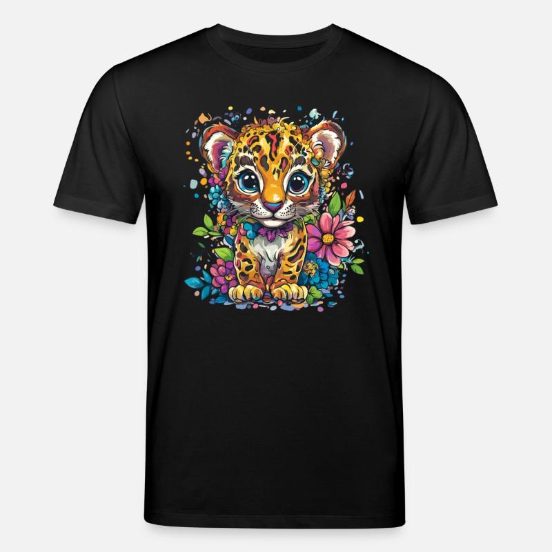 Petit léopard à fleurs - T-shirt bio CREATOR Stanley/Stella Unisexe - noir