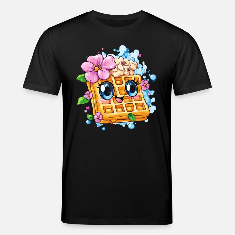 Waffel mit Blütenfreude - Stanley/Stella Unisex Bio-T-Shirt CREATOR  - Schwarz