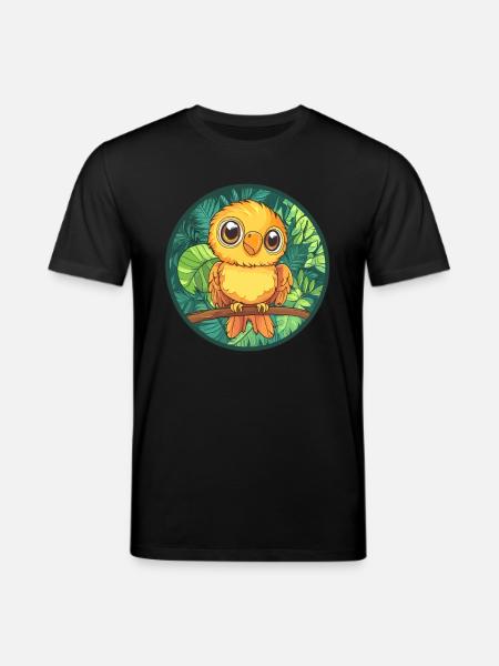 Gelber Vogel im Dschungel - Stanley/Stella Unisex Bio-T-Shirt CREATOR  - Schwarz