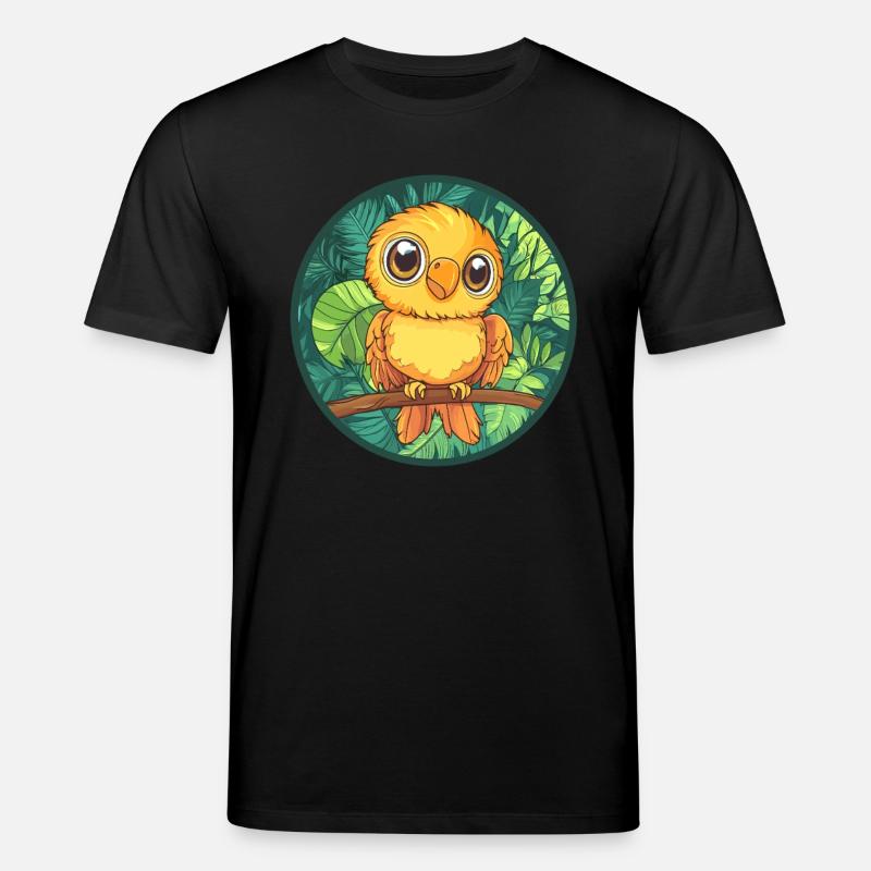 Gelber Vogel im Dschungel - Stanley/Stella Unisex Bio-T-Shirt CREATOR  - Schwarz